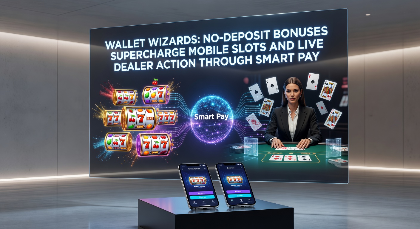 Live-Dealer-Tisch mit Karten und Chips auf Smartphone-Bildschirm, umgeben von Wallet-Icons und Bonus-Symbolen